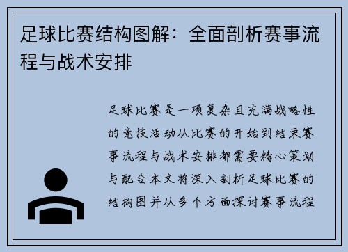 足球比赛结构图解：全面剖析赛事流程与战术安排